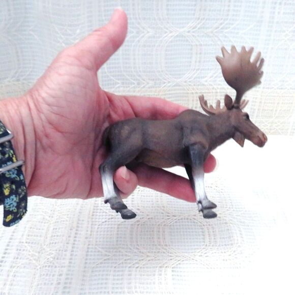 MOJO Bull Moose w/ Antlers Plastic Animal Wildlife Figure 2013 Toy Collectible - Picture 8 of 8